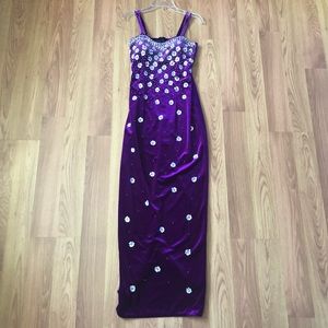 Custom tailor sequin design velvet dress size S
